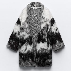 ZARA OPEN FRONT KNIT COAT